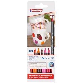 Edding Porcelns Pen 1-4mm 6 ass farver st