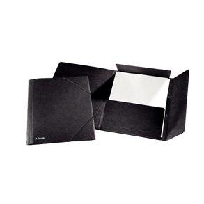 Elastikmappe 3-klap A4 sort