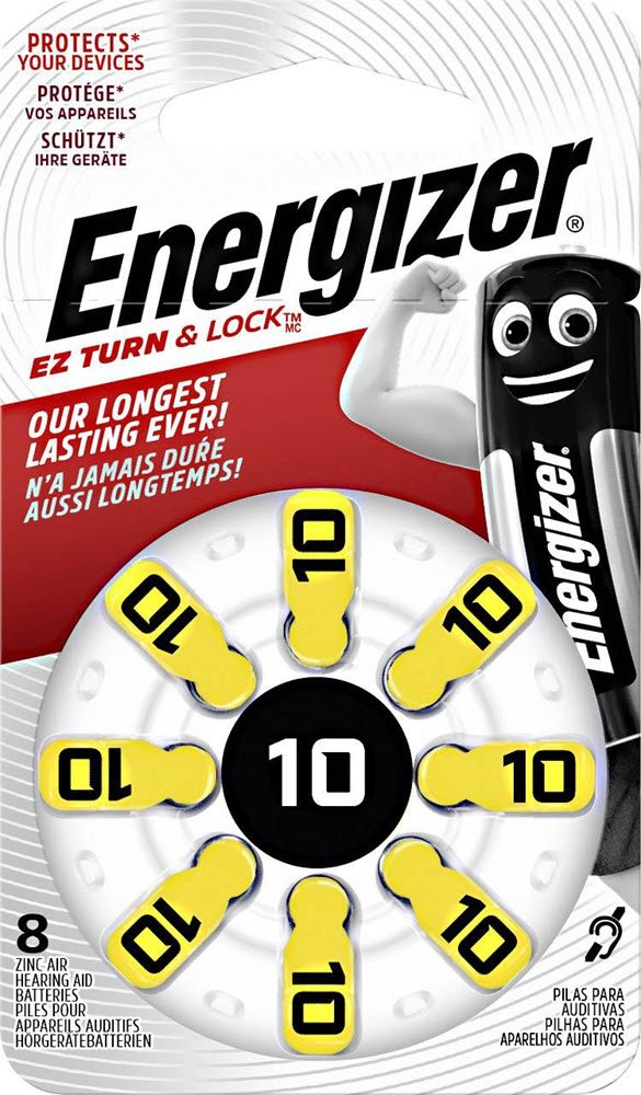 Energizer Hearing Aid Zinc Air 10 Battery (8 pack)