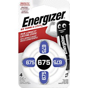Energizer Hearing Aid Zinc Air 675 Battery 4 pack