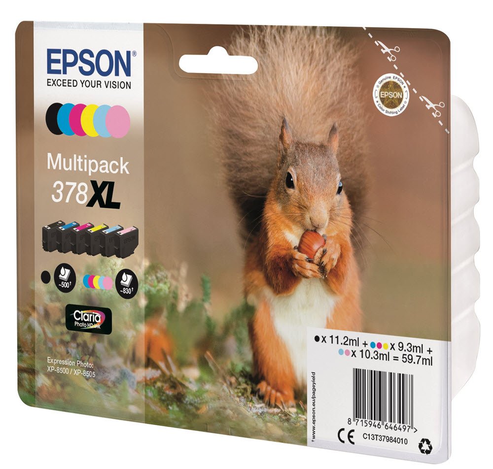 Epson 378 XL ink value pakke 6 stk