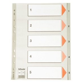 Esselte register PP 1-5 A4 Gr