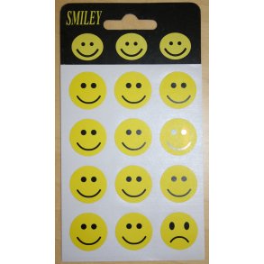 Etiketter Med Smiley 22mm