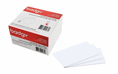 Evolis Badgy blank white 076mm thick paper cards