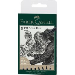 Faber-Castell Pitt Art Pen Sort 8 Ass Spidser