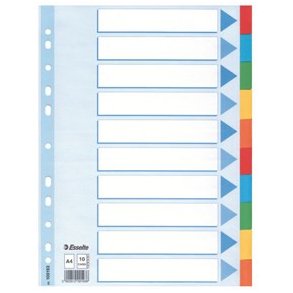 Faneblade karton A4 10-delt