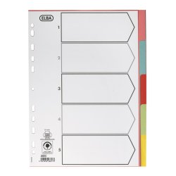 Faneblade Karton A4 5-Delt