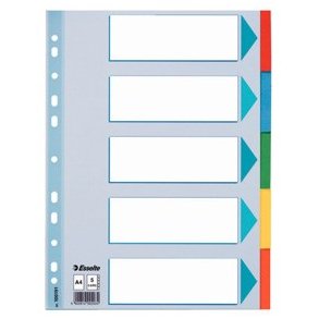 Faneblade karton A4 5-delt