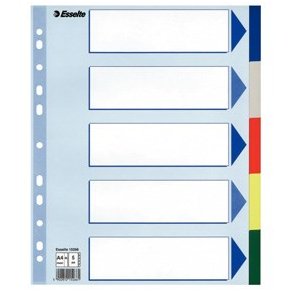 Faneblade PP A4 maxi 5-delt farvede faner