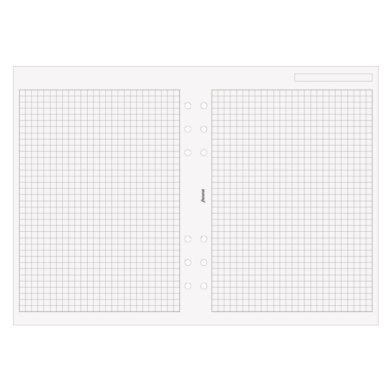 Filofax A5 Notespapir Kvadreret Hvid 25 ark