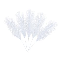 Fjer Syntetisk 21 cm Hvid 5 stk.