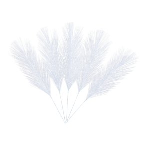 Fjer Syntetisk 21 cm Hvid 5 stk.