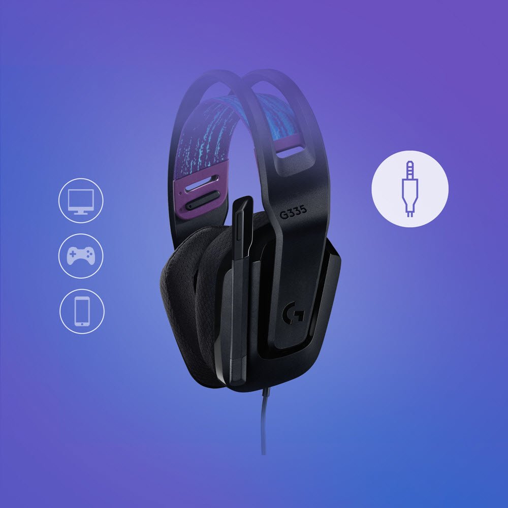 G335 Wired Gaming Headset, Black