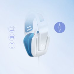 G335 Wired Gaming Headset, White