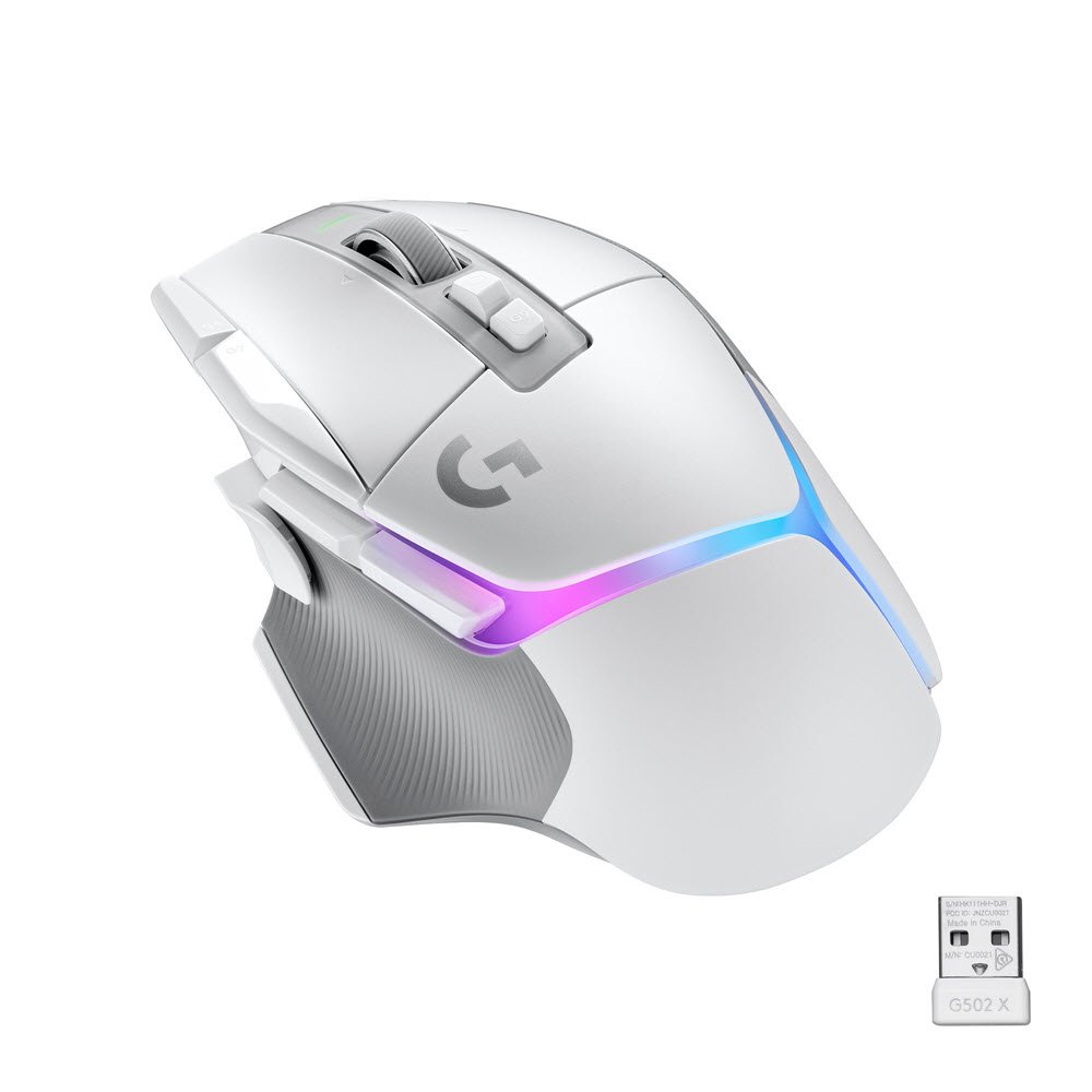 G502 X Plus Wireless Gaming Mouse, White/Premium