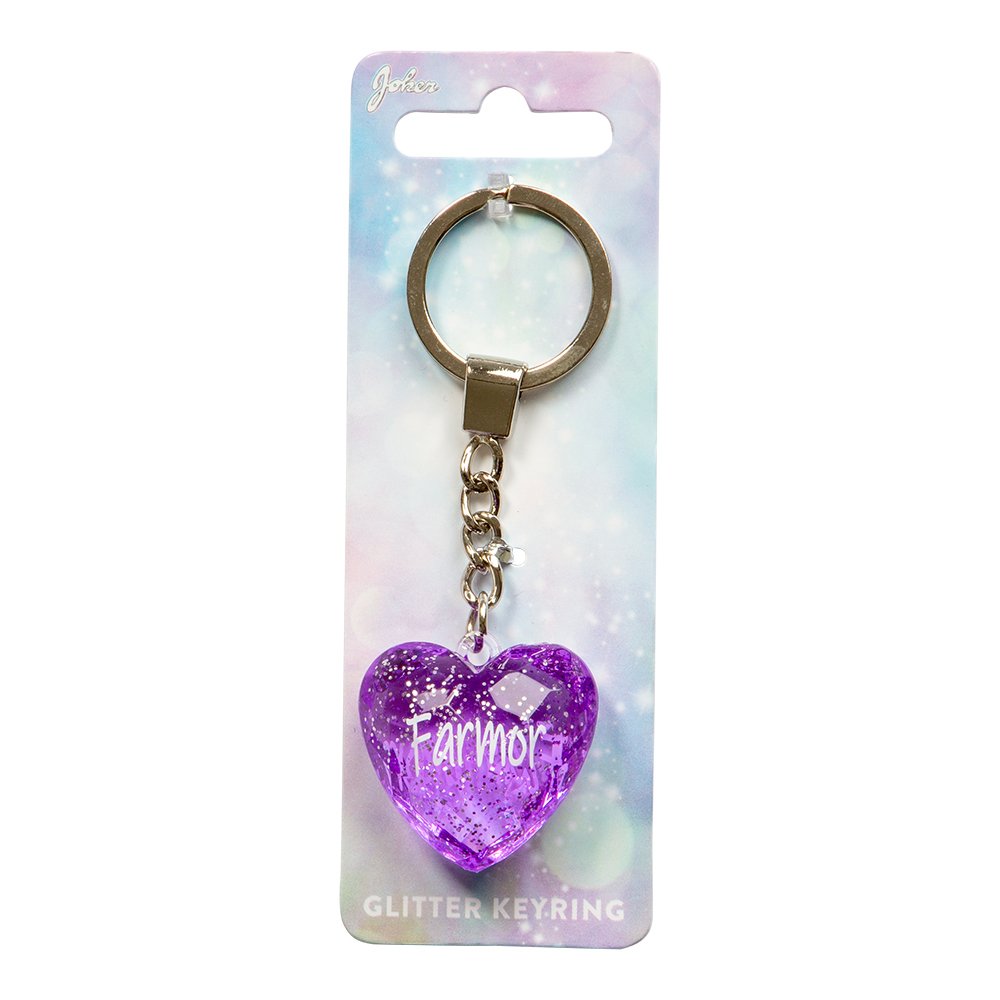 Glitter Heart Nglering Farmor Lilla