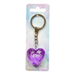 Glitter Heart Nglering Farmor Lilla