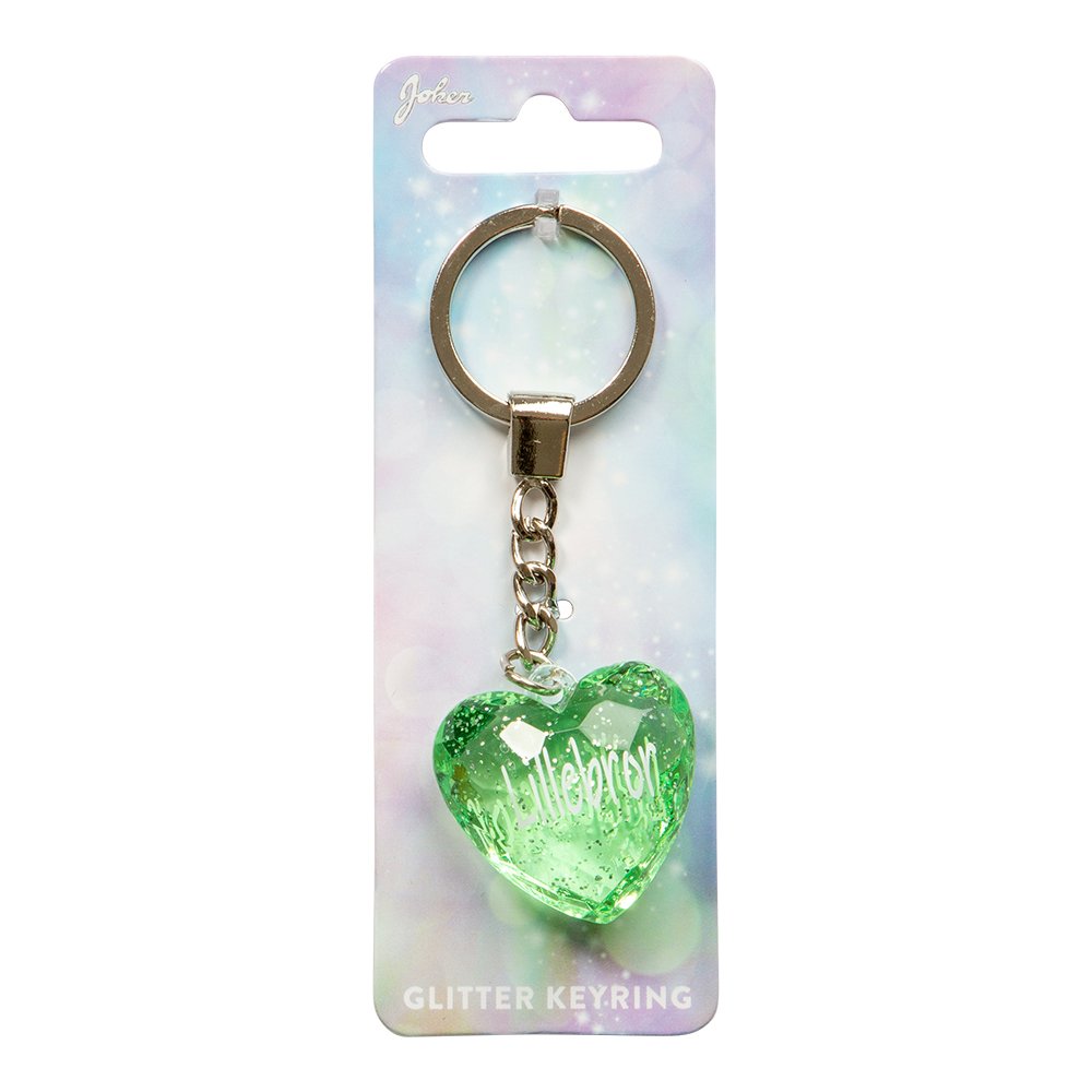 Glitter Heart Nglering Lillebror Lysgrn