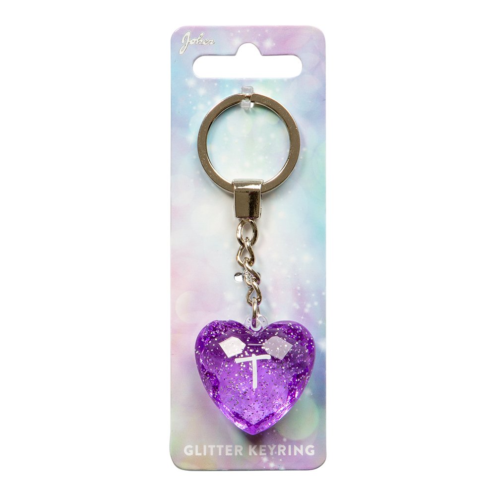 Glitter Heart Nglering T lilla