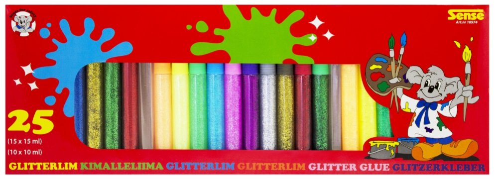 Glitterlim 15ml 25 stk