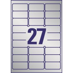 Heavy duty labels silver 63,5x29,6 mm (20)