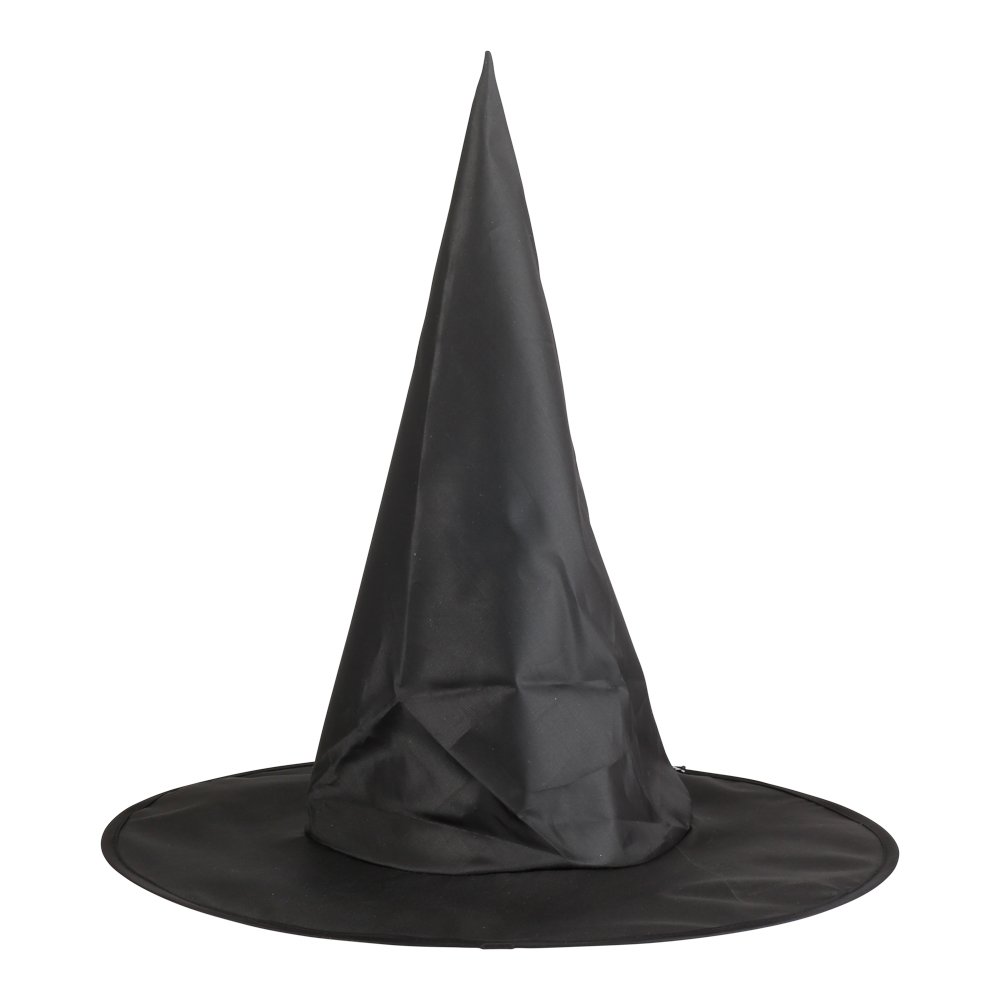 Heksehat voksen Sort nylon