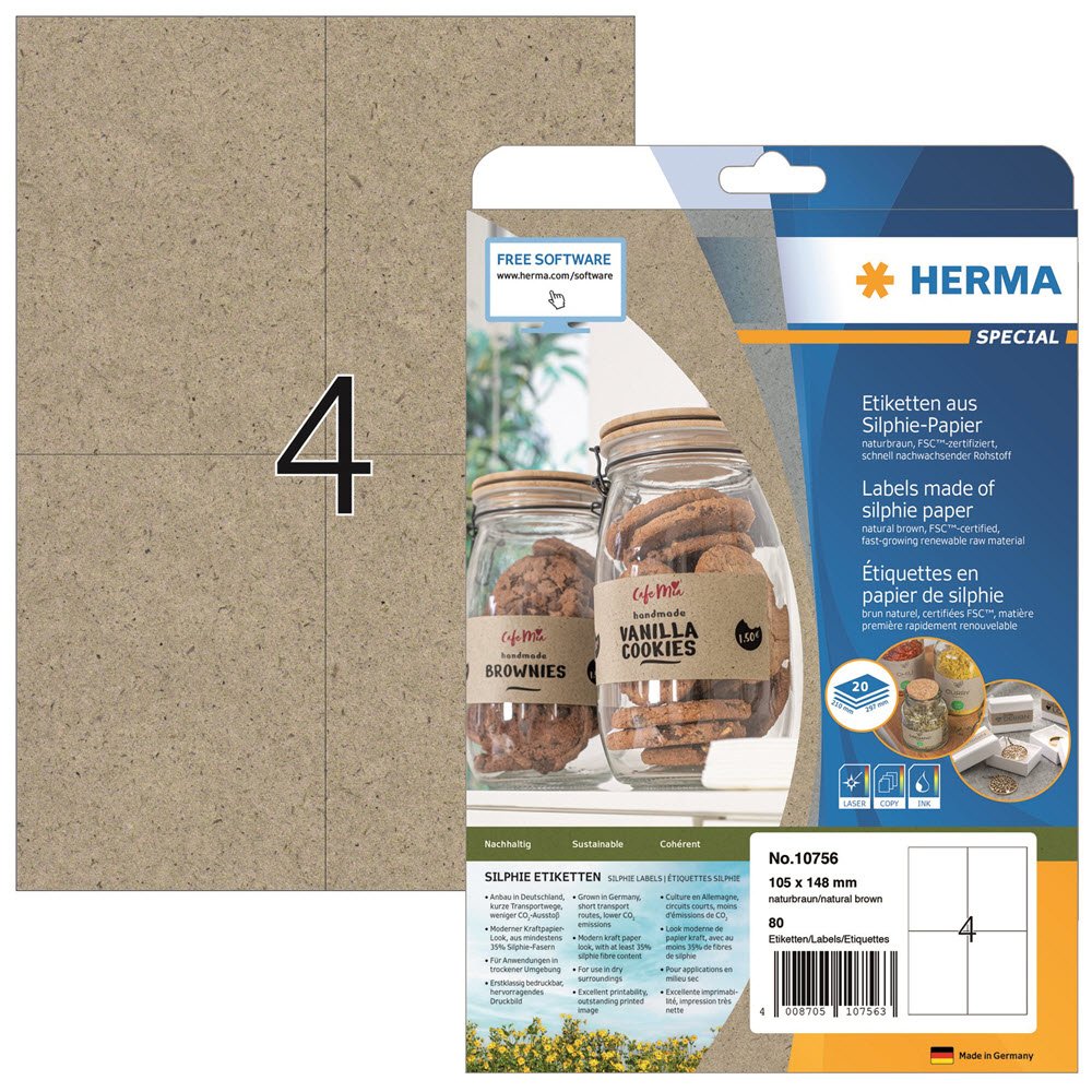 Herma etiket Silphie 105x148 kraftpapir (80)