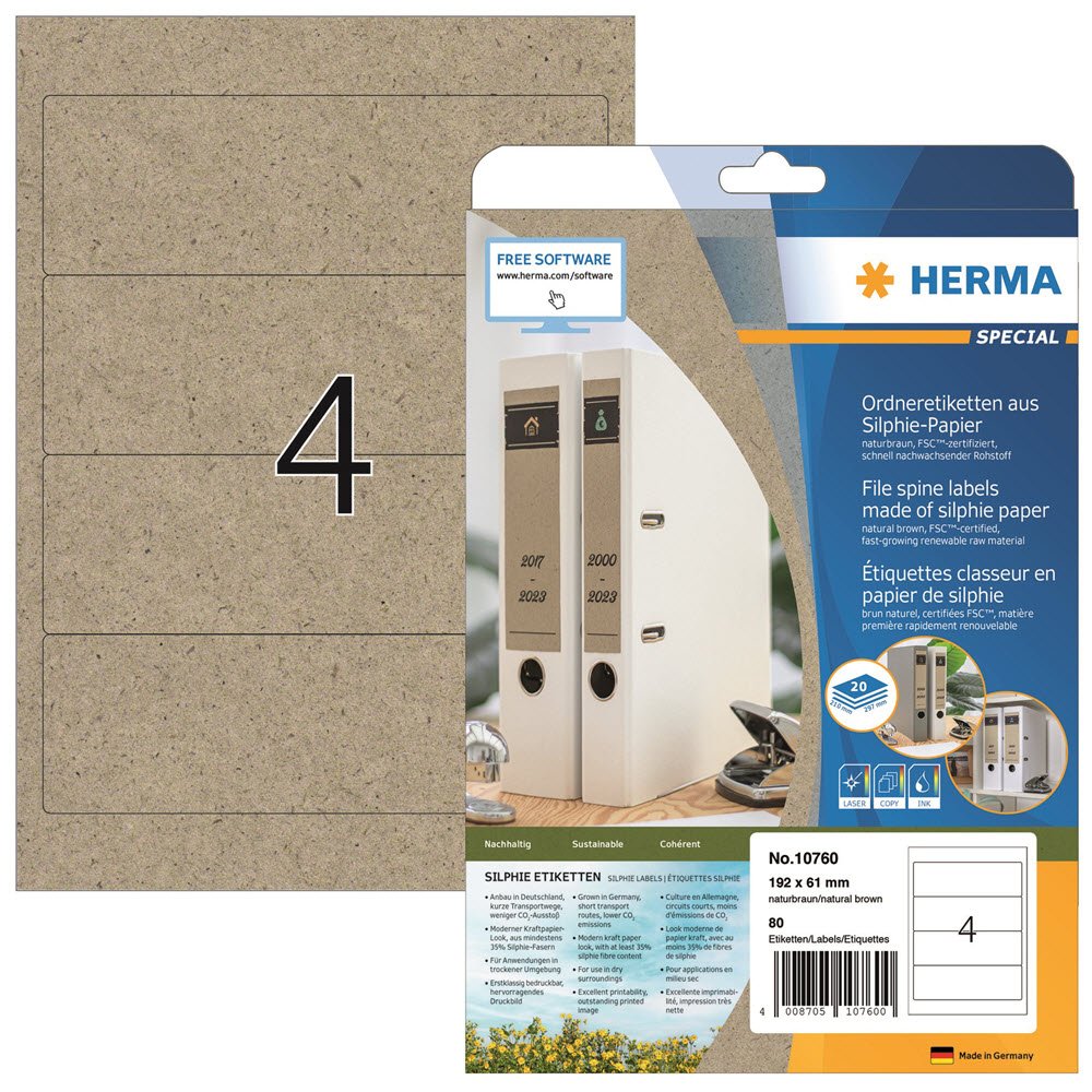 Herma etiket Silphie 192x61 kraftpapir (80)