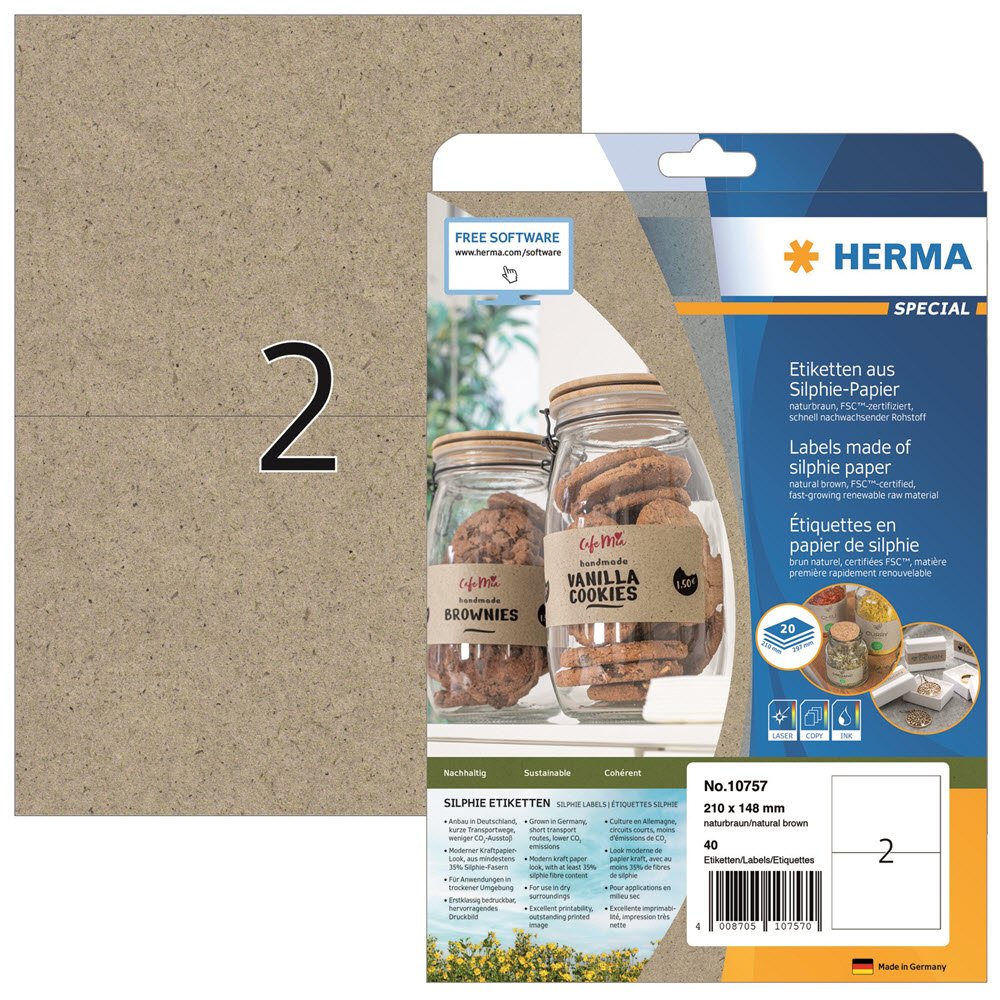 Herma etiket Silphie 210x148 kraftpapir (40)