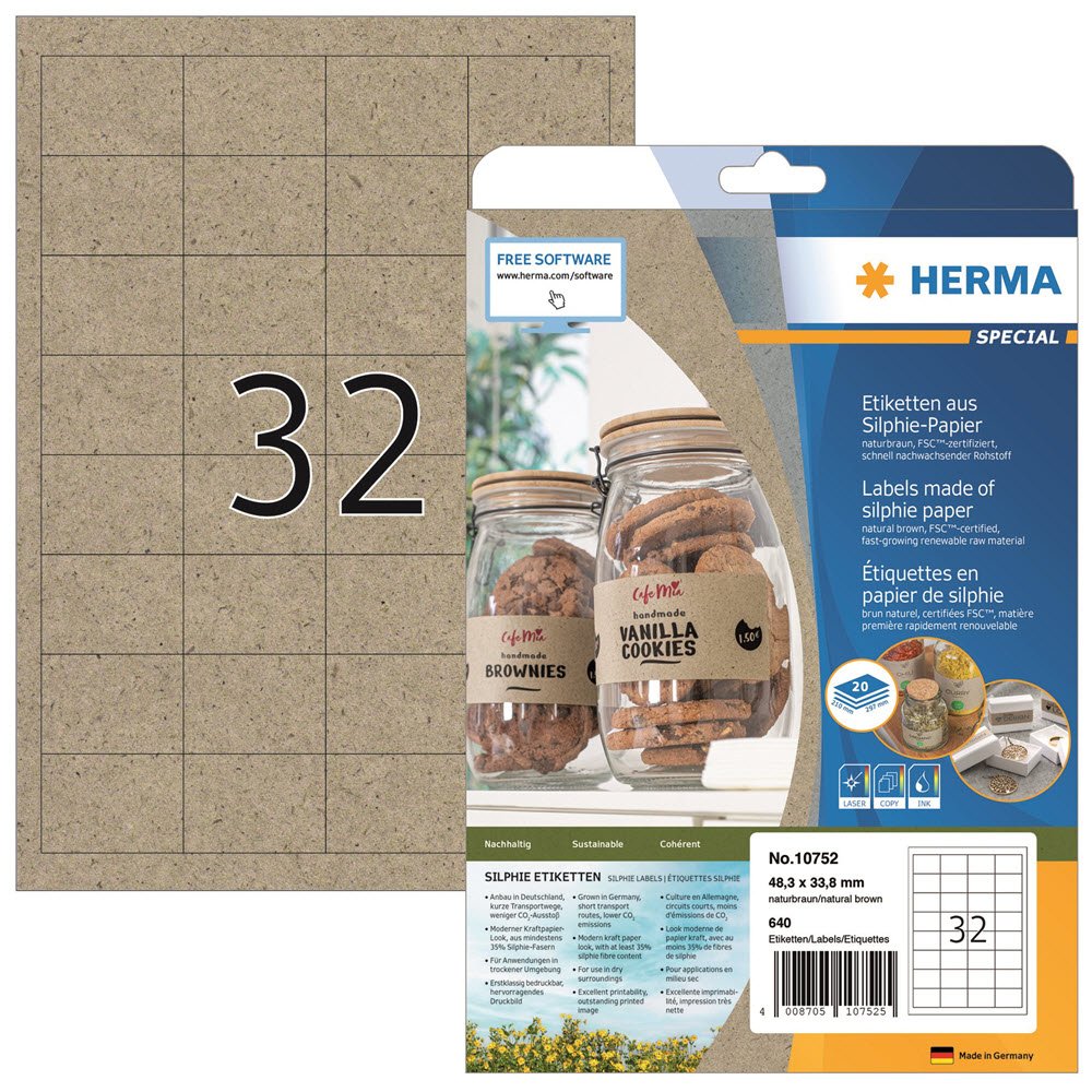 Herma etiket Silphie 48,3x33 kraftpapir (640)