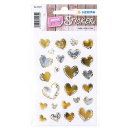 Herma stickers Creative hearts gold silver (1)