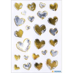 Herma stickers Creative hearts gold silver (1)