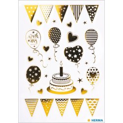 Herma Stickers Decor Fdselsdag Guld Folie (1)