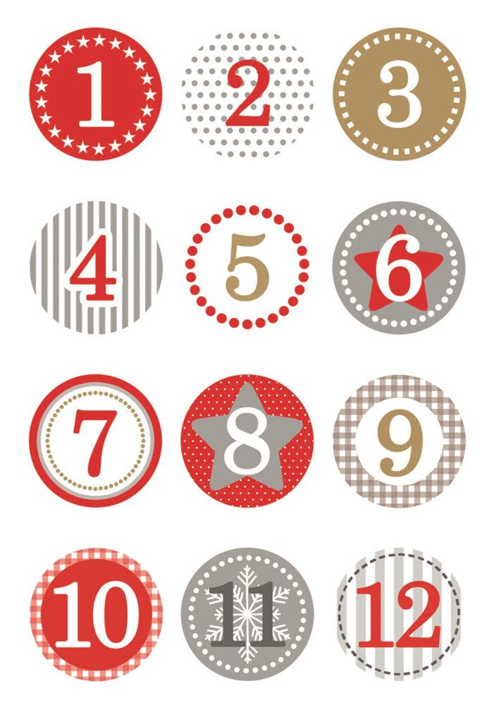 Herma stickers Decor jule kalendergaver rd 1-24