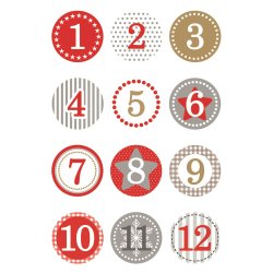 Herma stickers Decor jule kalendergaver rd 1-24