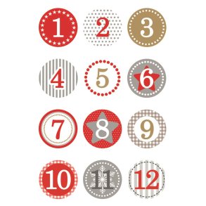 Herma stickers Decor jule kalendergaver rd 1-24
