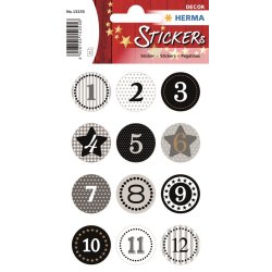Herma stickers Decor jule kalendergaver sort 1-24
