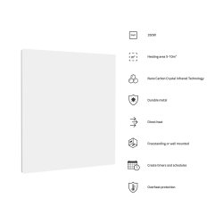 Hombli Smart Infrared Heatpanel 350W, White Metal