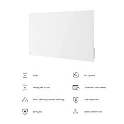 Hombli Smart IR Glass Heatpanel 600W, White