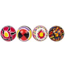 Hoppebold 4,5 cm. flerfarvet