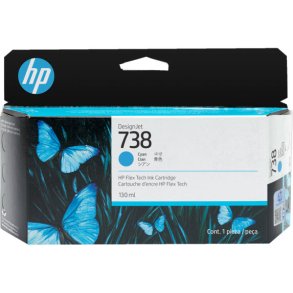 HP 738 130-ml Cyan DesignJet Ink Cartridge
