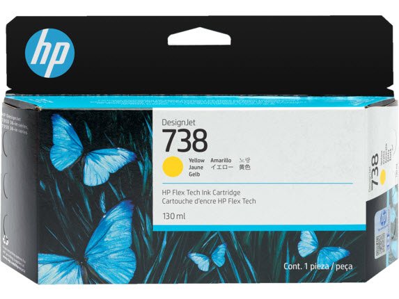 HP 738 130-ml Yellow DesignJet Ink Cartridge