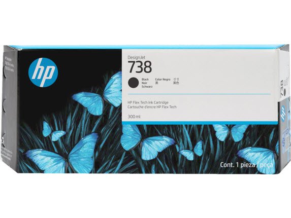 HP 738 300-ml Black DesignJet Ink Cartridge