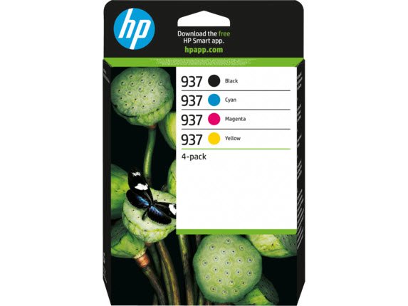 HP 937 CMYK Original Ink Cartridge 4 Pack