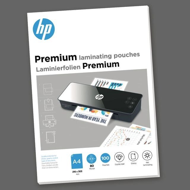 HP Lamineringslomme Premium 80my A4 (100)