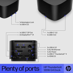 HP Thunderbolt 120W G4 Dock, Black