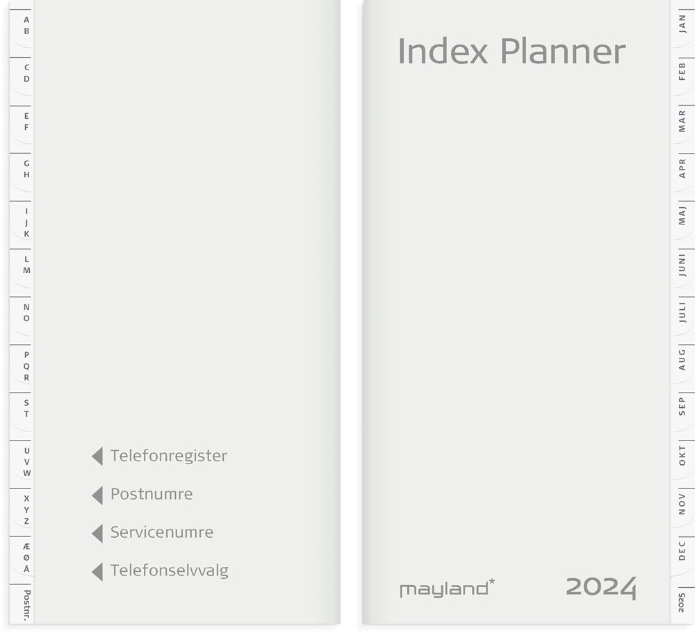 Index Planner mnedskalender REFILL + tlfreg. 2024