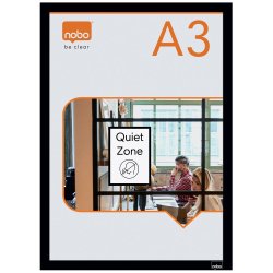 Infotavle magnetisk/selvklb A3 sort (2)