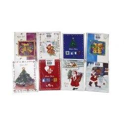 Julekort + konvolut 4 stk assorteret motiver