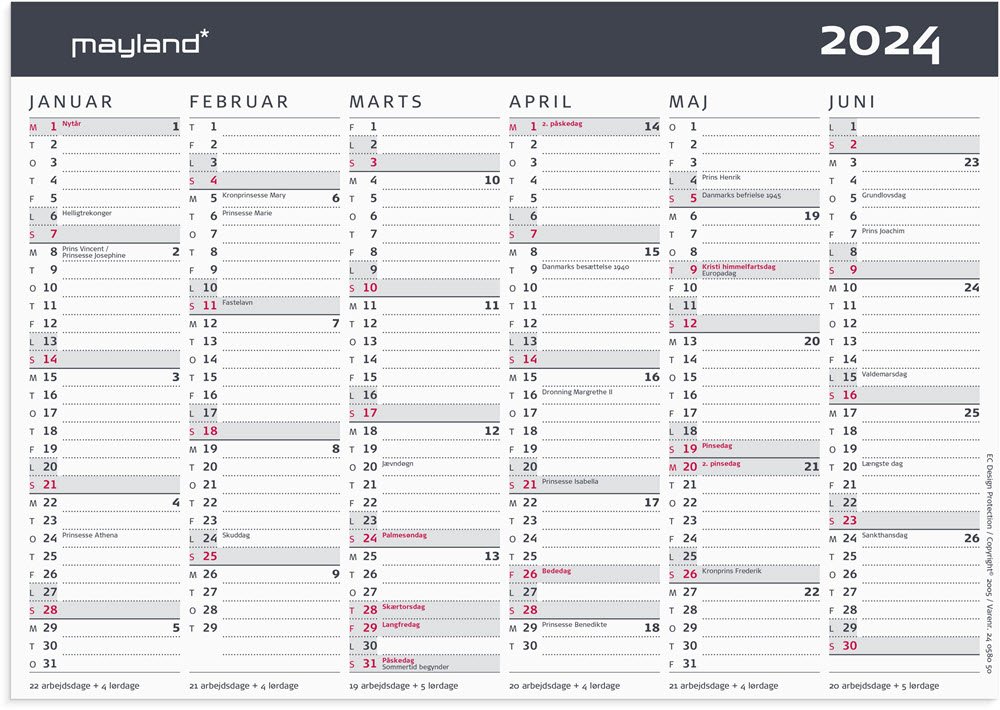 Kontorkalender Moderne A5 2024